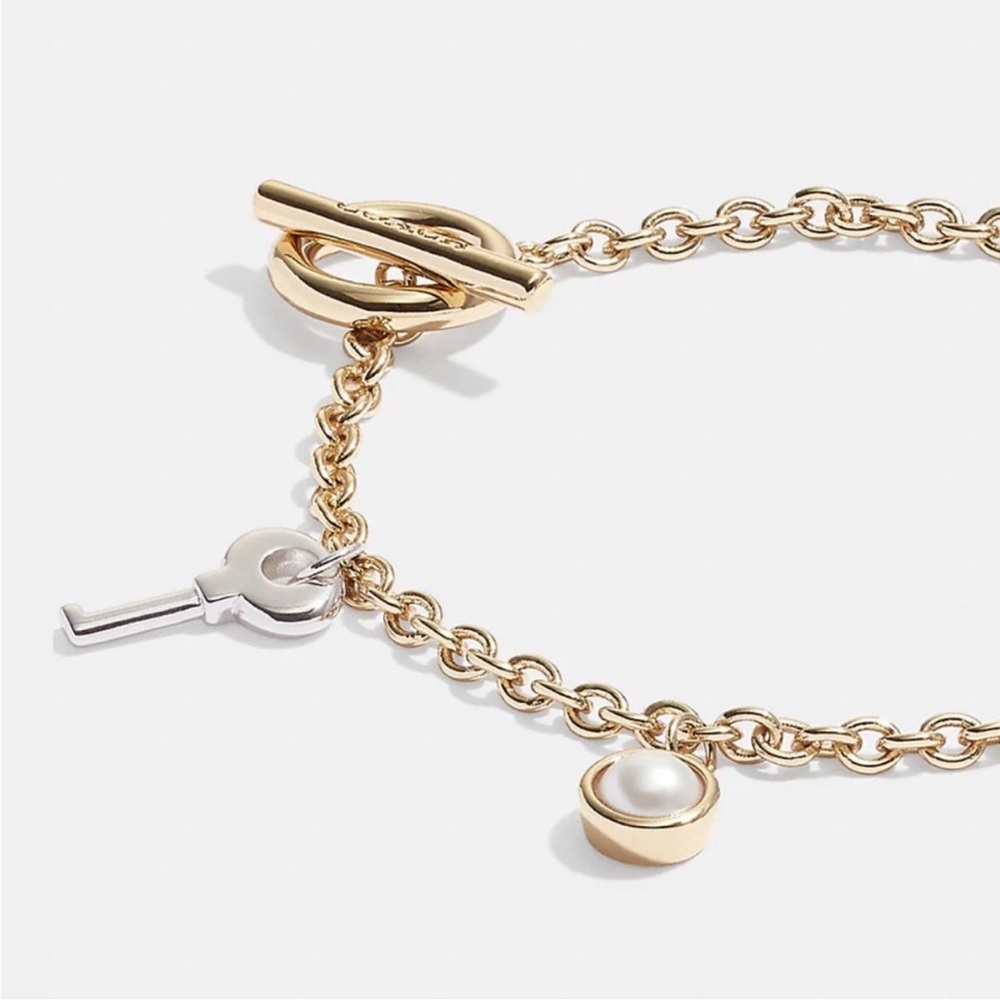 Elegant Gold and Silver Charm Bracelet - Picture 5 of 8